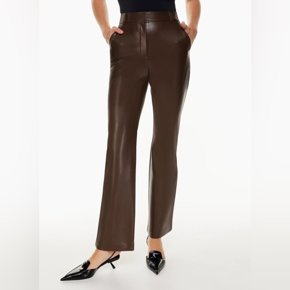 NWT Aritzia Babaton Faux Leather Publish Pant - Picture 3 of 11